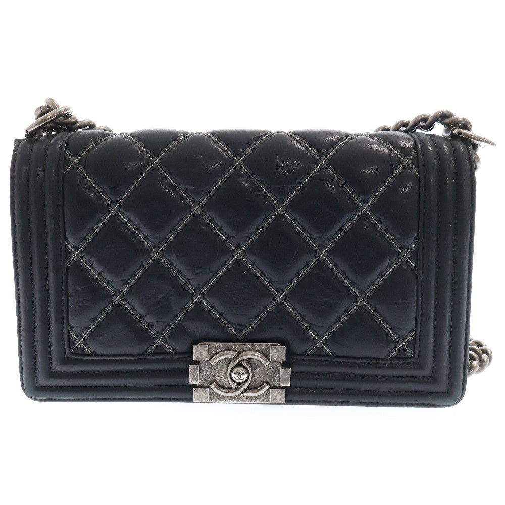 CHANEL(シャネル) Boy Chanel Leather Chain Shoulder Bag ボーイシャネル カーフスキンレザーチェーンショルダーバッグ ブラック A67086