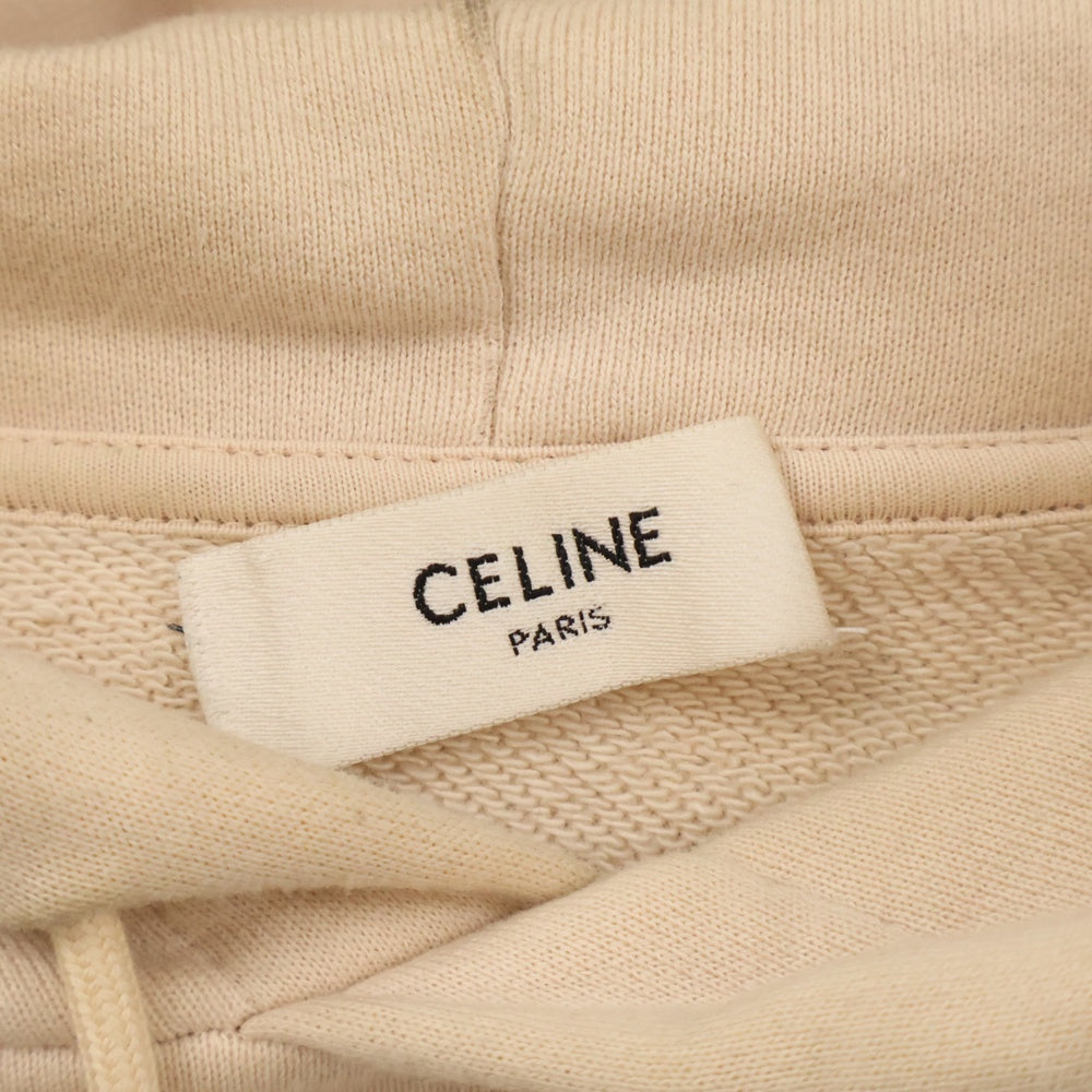 CELINE(セリーヌ) LOGO PRINT LOOSE HOODIE ロゴプリント プルオーバーパーカー フーディー 2Y321670Q ベージュ