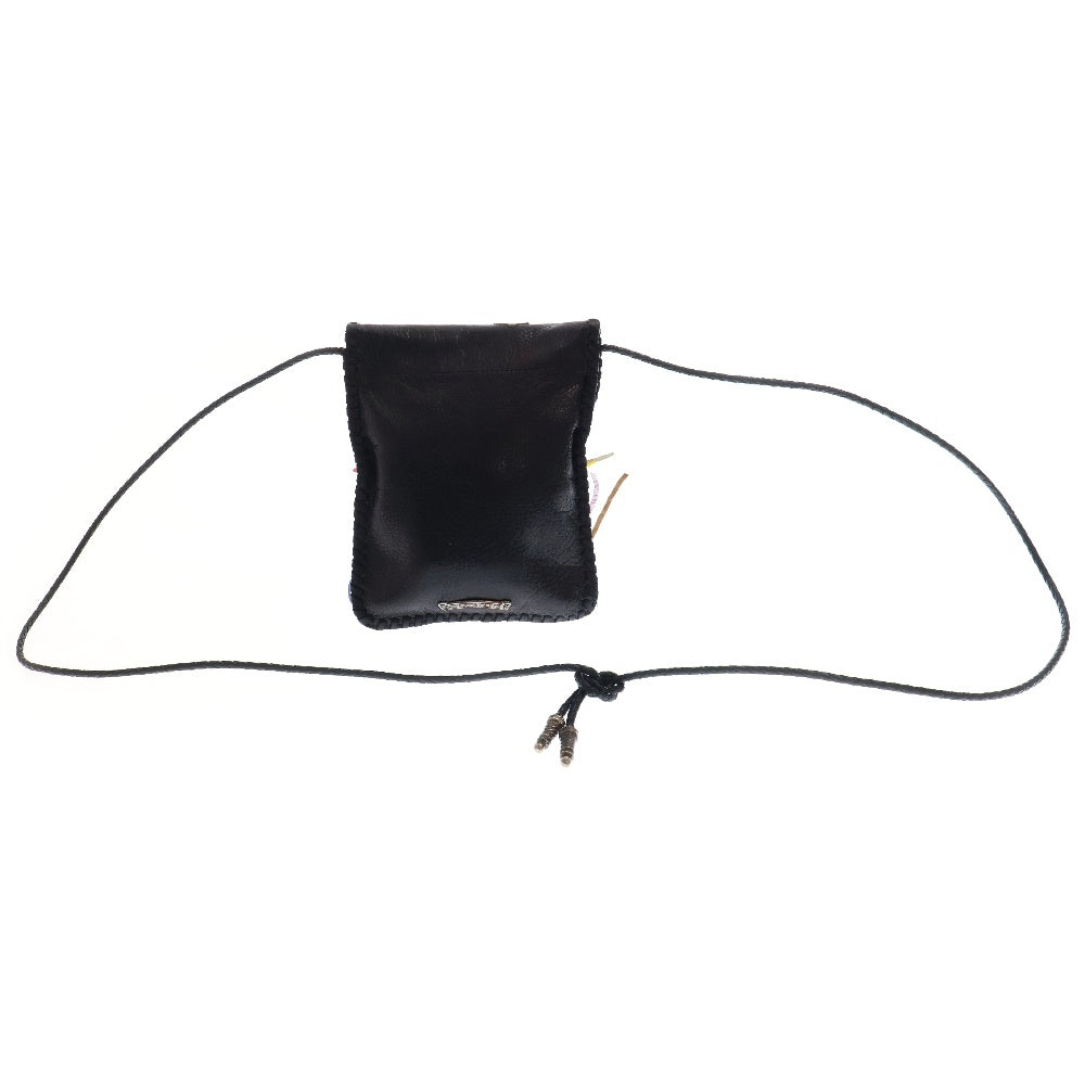 CHROME HEARTS(クロムハーツ) BAG-FLAT HIPPIE FRINGE ヒッピー マルチカラーレザーパッチフリンジ装飾レザーショルダーバッグ ブラック マルチ