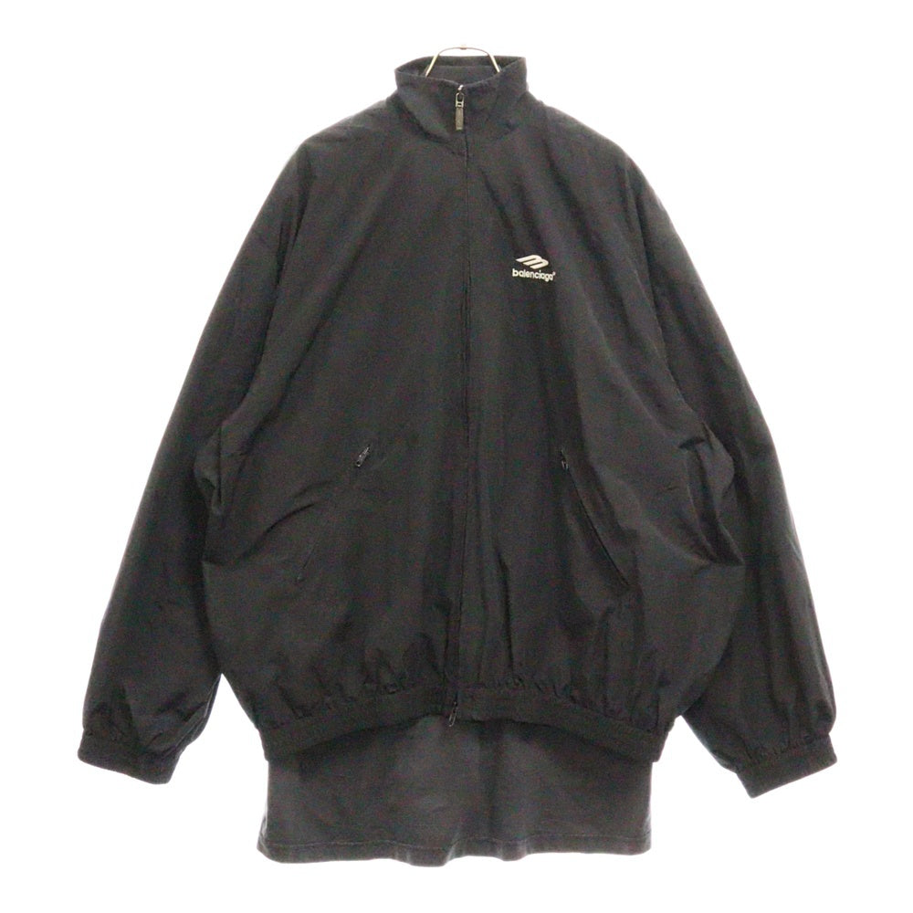 BALENCIAGA(バレンシアガ) 3B Sports Icon Track Jacket ロゴ刺繍 レイヤードナイロントラックジャケット ブラック 770500 TNQ25