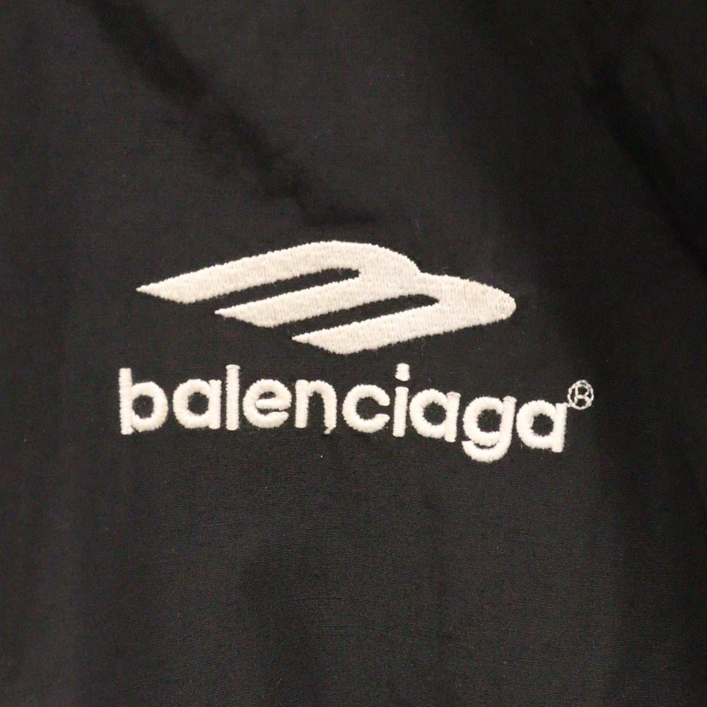 BALENCIAGA(バレンシアガ) 3B Sports Icon Track Jacket ロゴ刺繍 レイヤードナイロントラックジャケット ブラック 770500 TNQ25