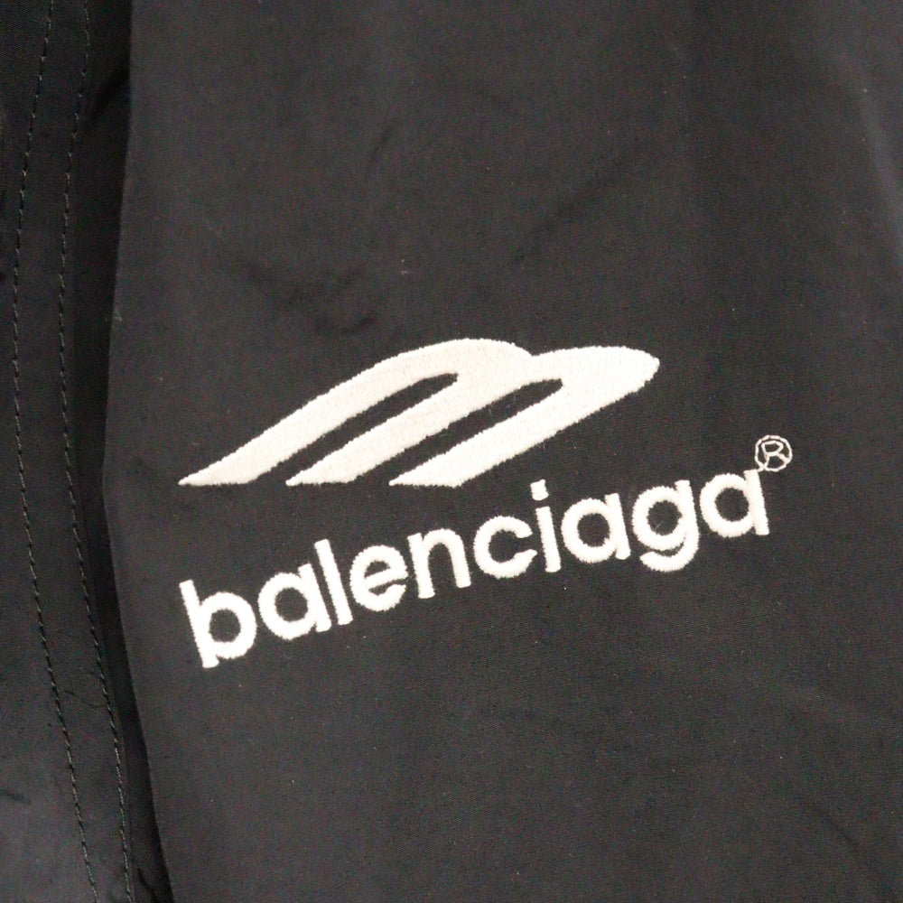 BALENCIAGA(バレンシアガ) 3B Sports Icon Track Jacket ロゴ刺繍 レイヤードナイロントラックジャケット ブラック 770500 TNQ25