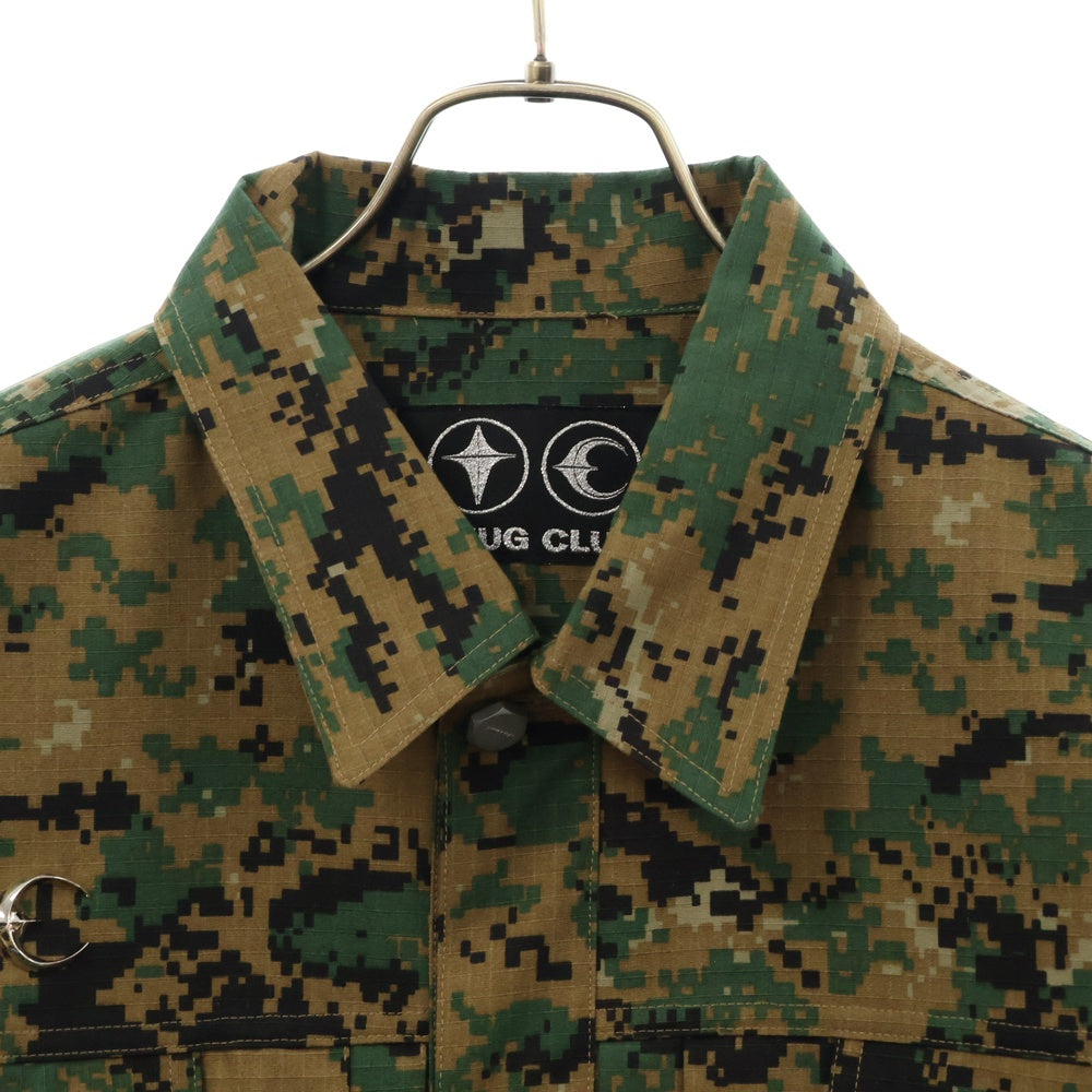 THUG CLUB(サグクラブ) 24AW TC Army Jacket ロゴチャーム カモフラージュ 迷彩ジャケット カーキ TC24JK2704