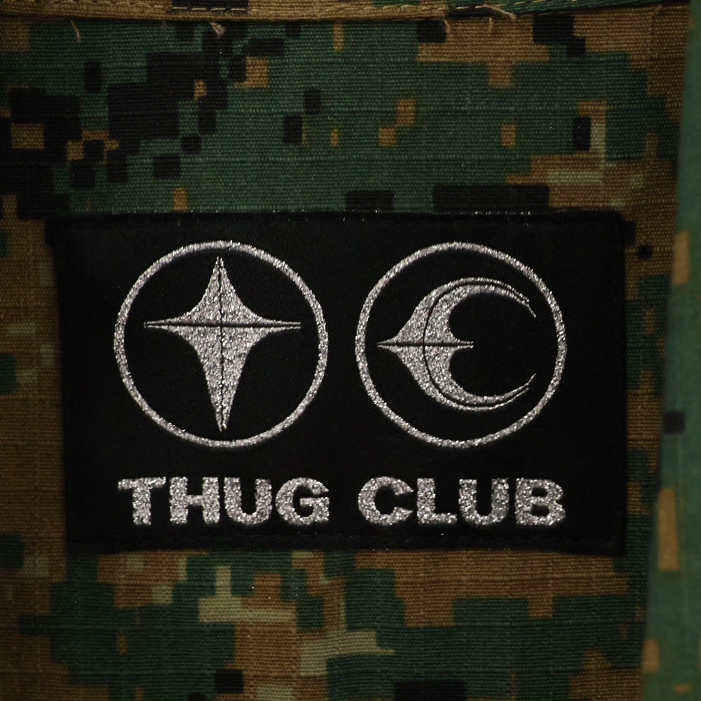 THUG CLUB(サグクラブ) 24AW TC Army Jacket ロゴチャーム カモフラージュ 迷彩ジャケット カーキ TC24JK2704