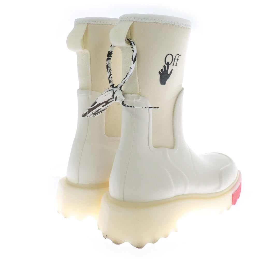 OFF-WHITE(オフホワイト) ワンポイント ラバー レインブーツ シューズ ホワイト