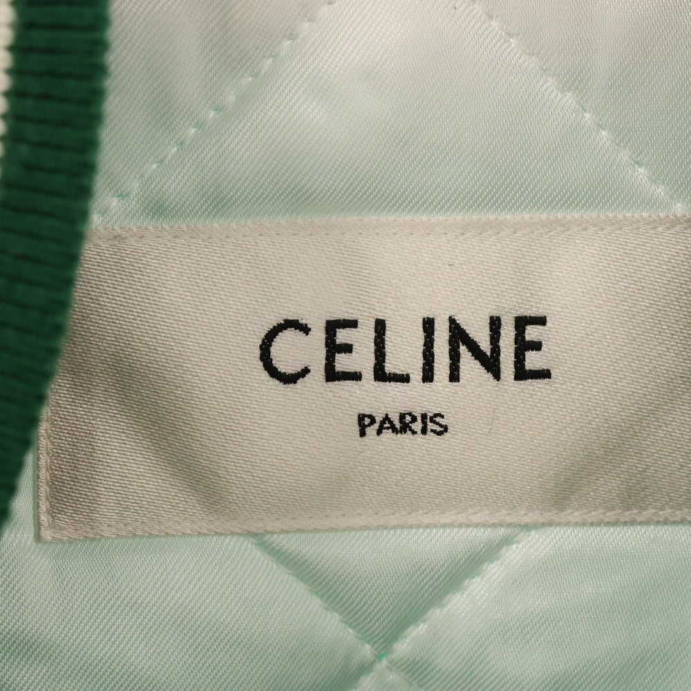 CELINE(セリーヌ) ロゴワッペン ナイロンテディジャケット ブルゾン グリーン 2W625227R