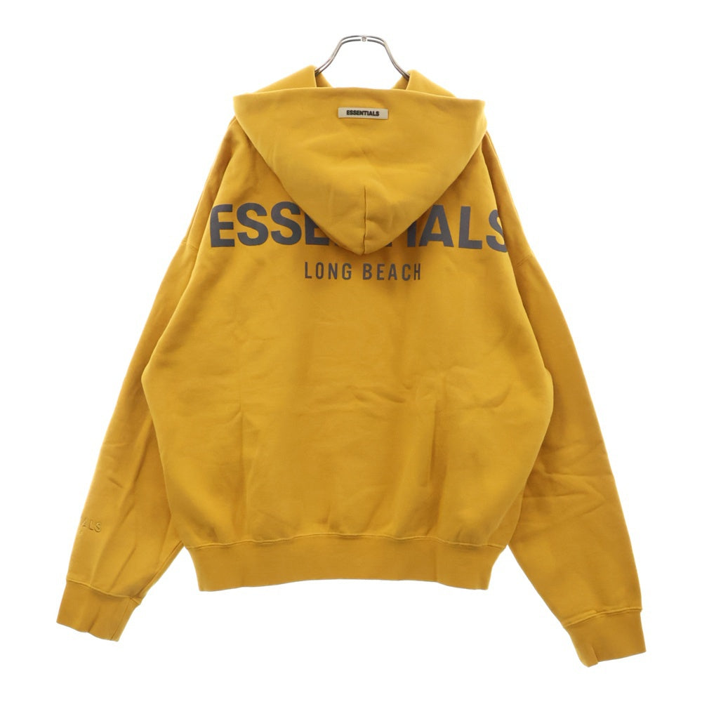 FEAR OF GOD ESSENTIALS(フィアオブゴッド エッセンシャルズ) HOODIE バックリフレクターロゴ プルオーバースウェットパーカー フーディー マスタード