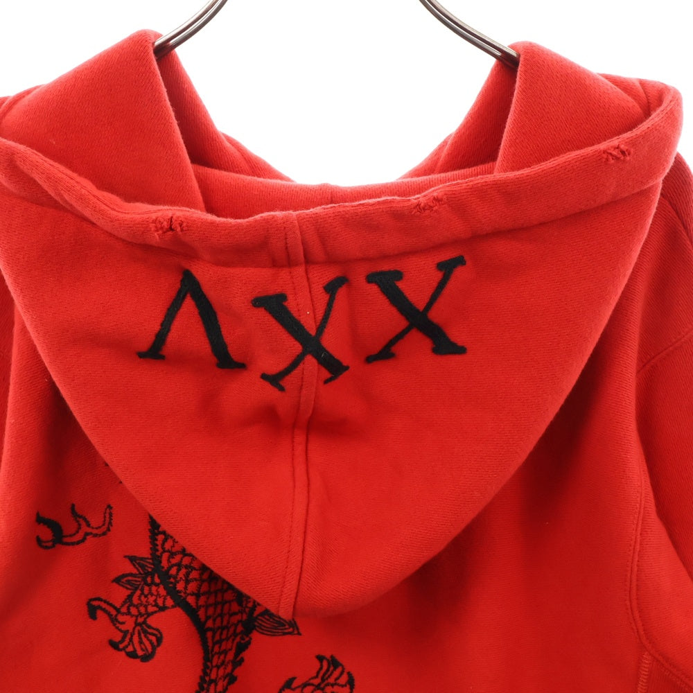 GUCCI(グッチ) Dragon Embroidery Hoodie ドラゴン刺繍 プルオーバースウェットパーカー フーディー レッド 463591 X5T93