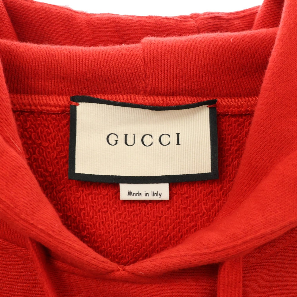 GUCCI(グッチ) Dragon Embroidery Hoodie ドラゴン刺繍 プルオーバースウェットパーカー フーディー レッド 463591 X5T93