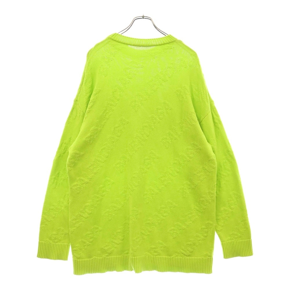 BALENCIAGA(バレンシアガ) Logo Jacquard Sweater クルーネックニットセーター イエロー 599886 T3166