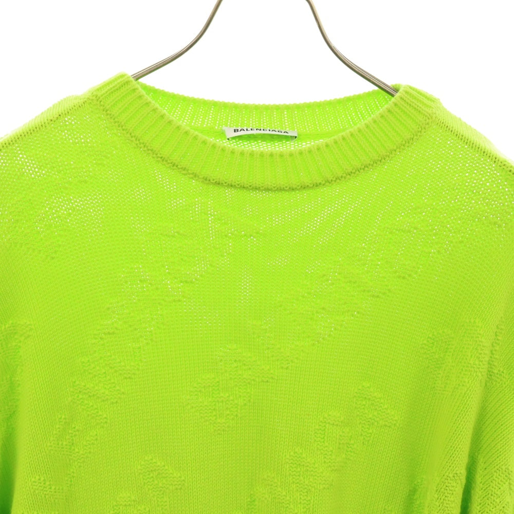 BALENCIAGA(バレンシアガ) Logo Jacquard Sweater クルーネックニットセーター イエロー 599886 T3166