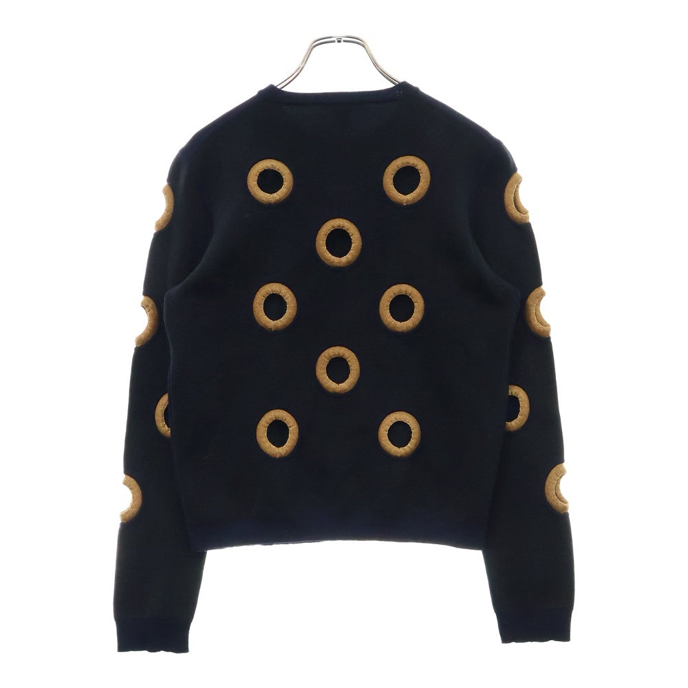 LOUIS VUITTON(ルイヴィトン) 15SS Runway Resort Wool Sweater クルーネックウールニットセーター レディース ネイビー RW151A F7KL24OIC