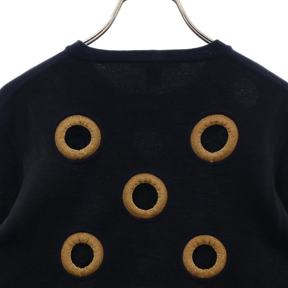 LOUIS VUITTON(ルイヴィトン) 15SS Runway Resort Wool Sweater クルーネックウールニットセーター レディース ネイビー RW151A F7KL24OIC