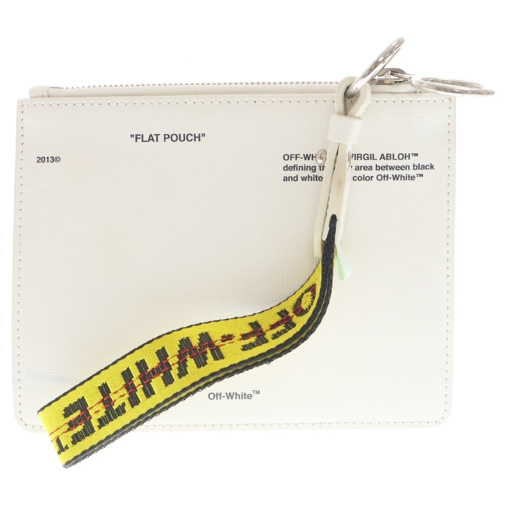 OFF-WHITE(オフホワイト) 18SS Clutch Bag インダストリアルロゴ レザークラッチバッグ ポーチ ホワイトOWNA048S18423134