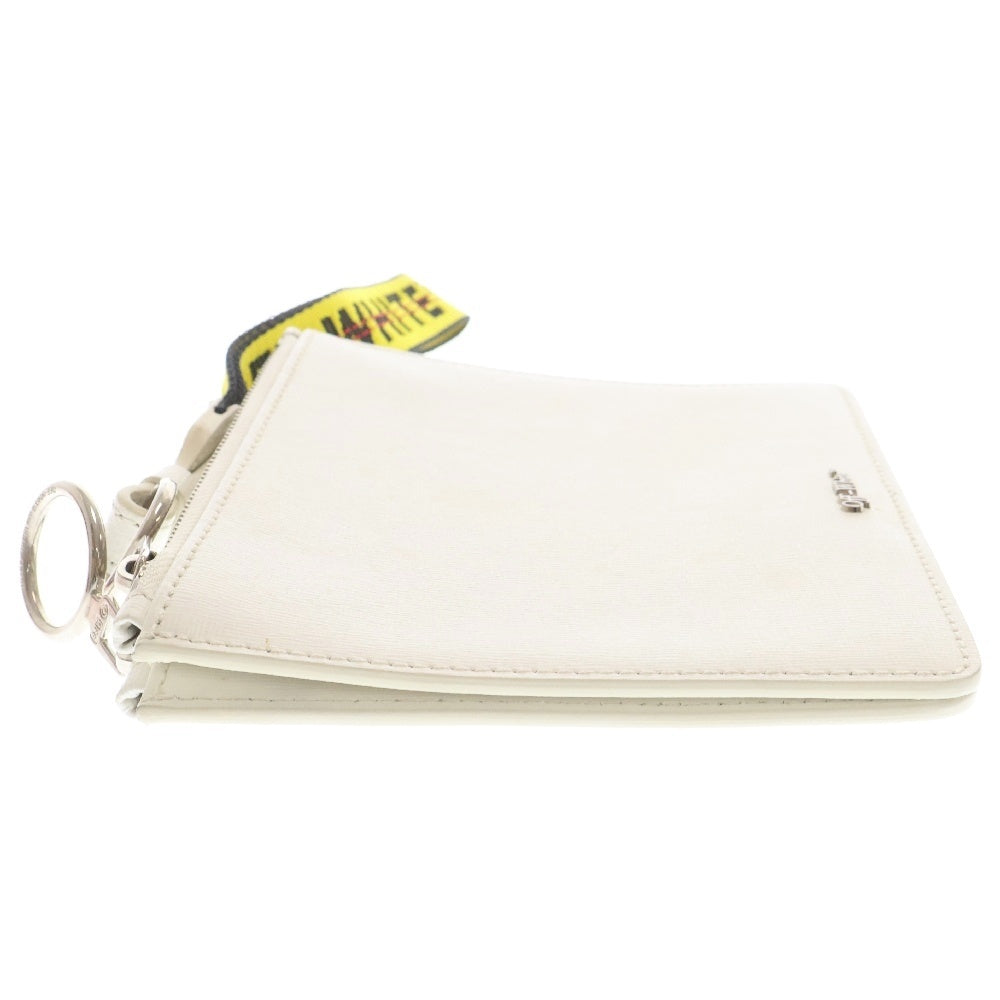 OFF-WHITE(オフホワイト) 18SS Clutch Bag インダストリアルロゴ レザークラッチバッグ ポーチ ホワイトOWNA048S18423134