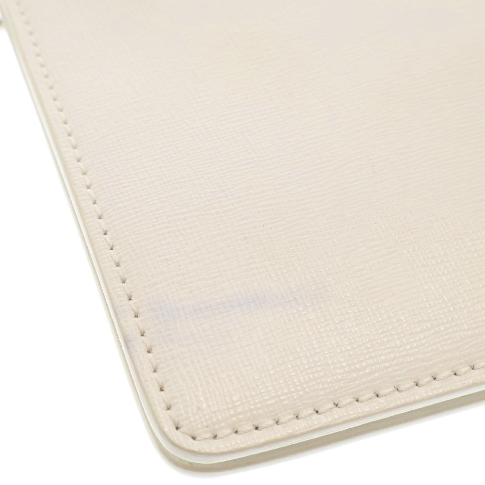 OFF-WHITE(オフホワイト) 18SS Clutch Bag インダストリアルロゴ レザークラッチバッグ ポーチ ホワイトOWNA048S18423134