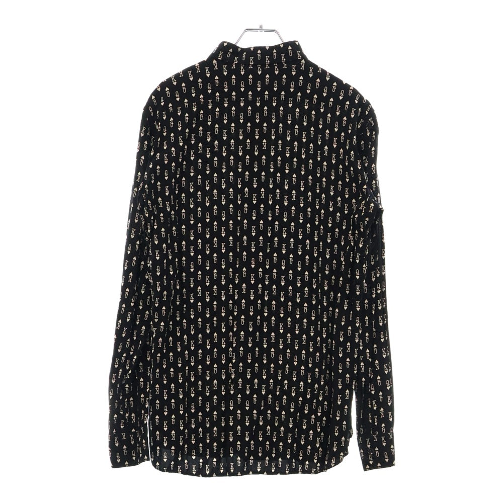 SAINT LAURENT PARIS(サンローランパリ) 16AW Signature 70's Collar Shirt 総柄 長袖シャツ ブラック 437581