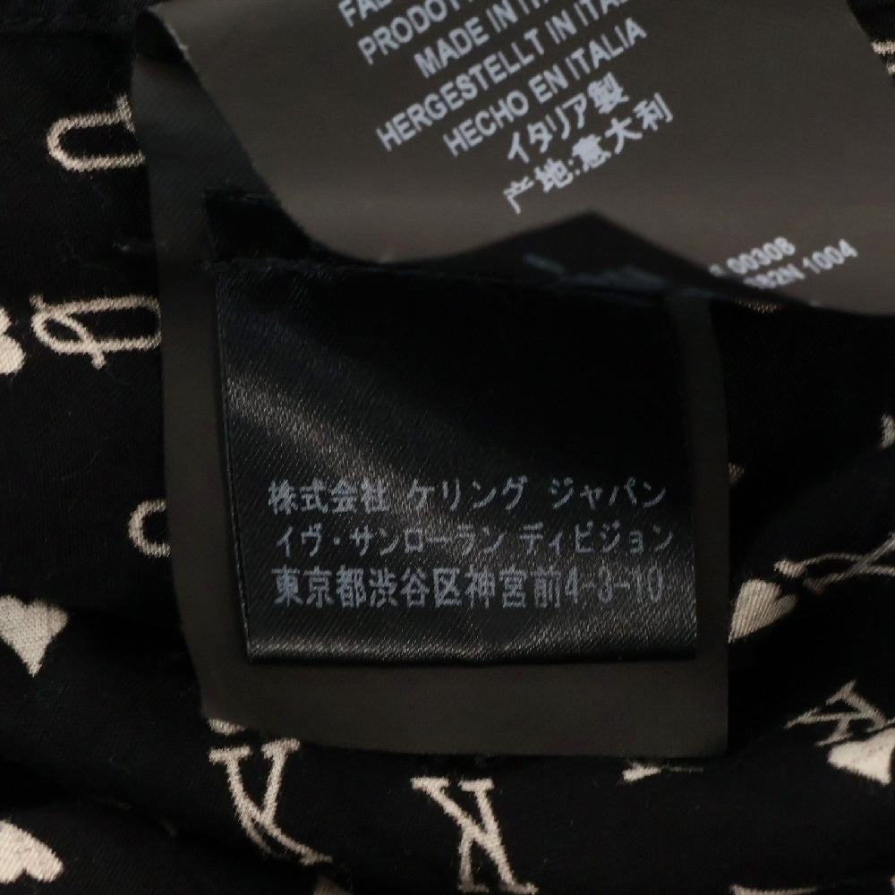 SAINT LAURENT PARIS(サンローランパリ) 16AW Signature 70's Collar Shirt 総柄 長袖シャツ ブラック 437581