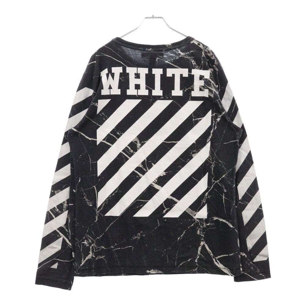 OFF-WHITE(オフホワイト) Caravaggio L/S T-Shirt カラヴァッジョ 総柄プリント長袖Tシャツ ロンT グレー