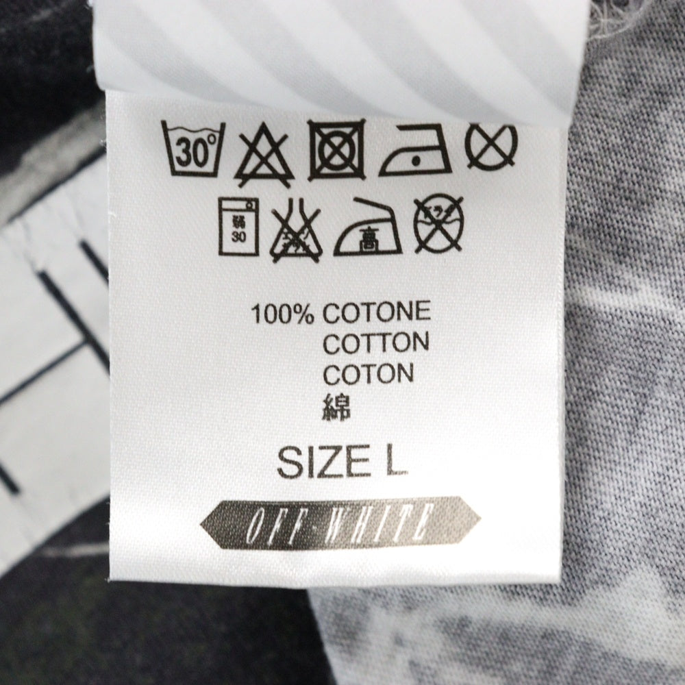 OFF-WHITE(オフホワイト) Caravaggio L/S T-Shirt カラヴァッジョ 総柄プリント長袖Tシャツ ロンT グレー