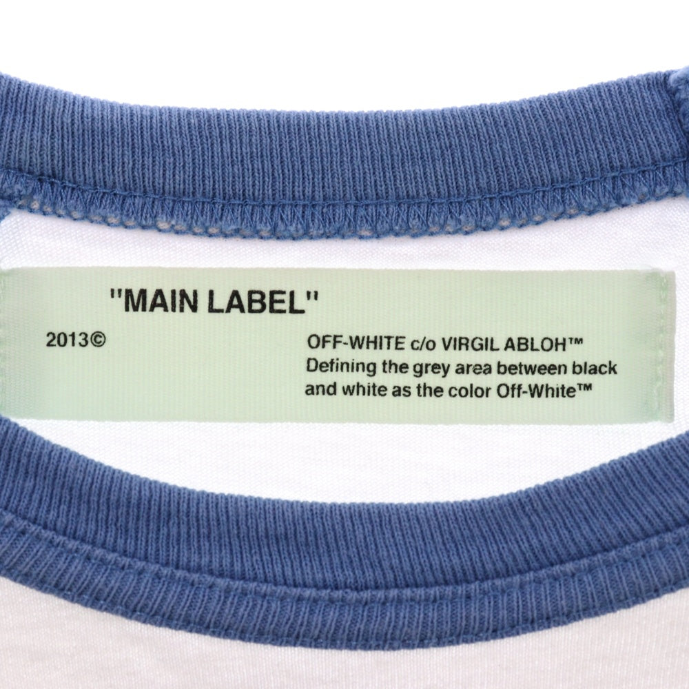 OFF-WHITE(オフホワイト) 17AW Color Block L/Sleeve T-Shirt ロゴプリント長袖Tシャツ ロンT ホワイト OMAB008F17185030