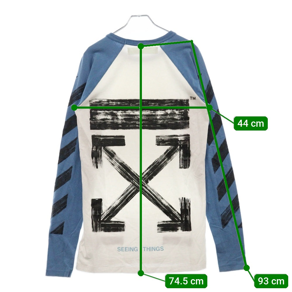 OFF-WHITE(オフホワイト) 17AW Color Block L/Sleeve T-Shirt ロゴプリント長袖Tシャツ ロンT ホワイト OMAB008F17185030