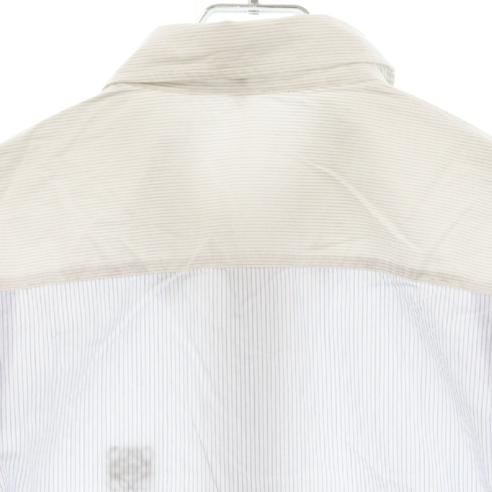 LOEWE(ロエベ) Anagram Logo Asymmetric Shirt アナグラム ロゴ刺繍アシンメトリー 長袖ストライプシャツ ホワイト H526Y05W10