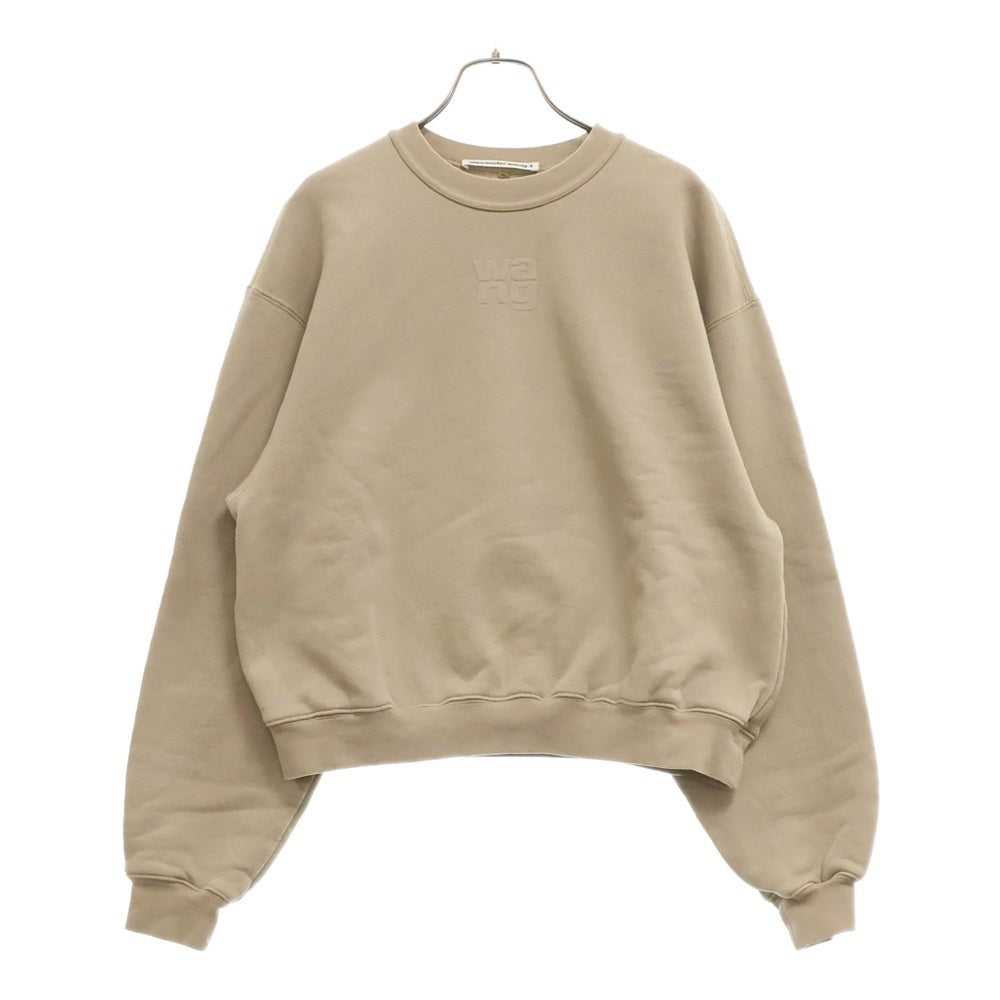 ALEXANDER WANG(アレキサンダーワン) Logo Crewneck Swaetshirt ロゴ クルーネックスウェットトレーナー ベージュ レディース