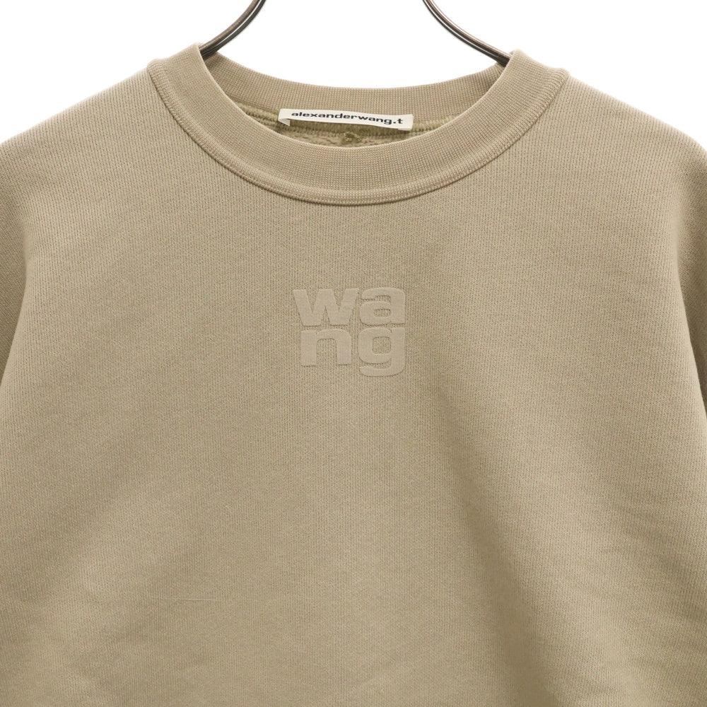 ALEXANDER WANG(アレキサンダーワン) Logo Crewneck Swaetshirt ロゴ クルーネックスウェットトレーナー ベージュ レディース