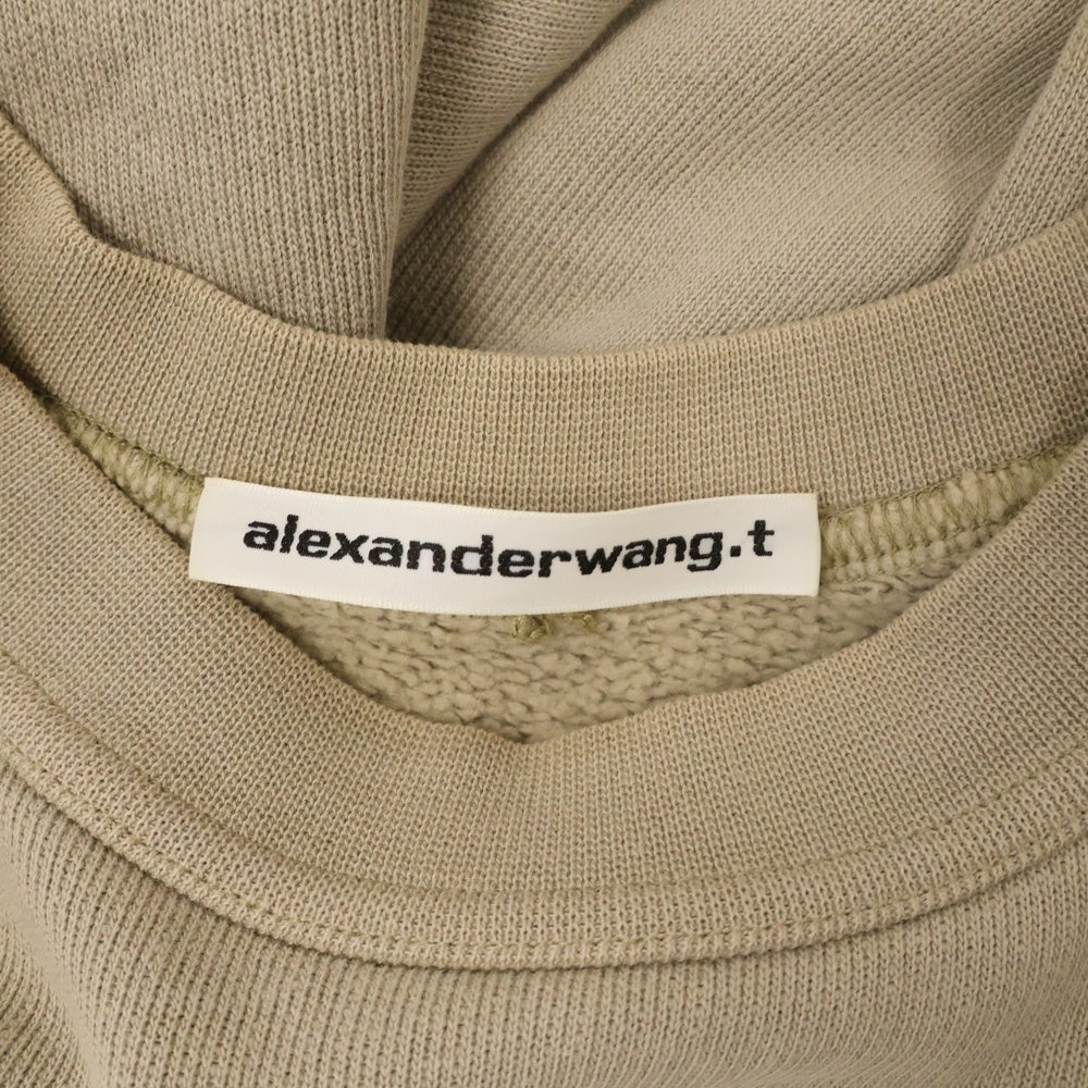 ALEXANDER WANG(アレキサンダーワン) Logo Crewneck Swaetshirt ロゴ クルーネックスウェットトレーナー ベージュ レディース