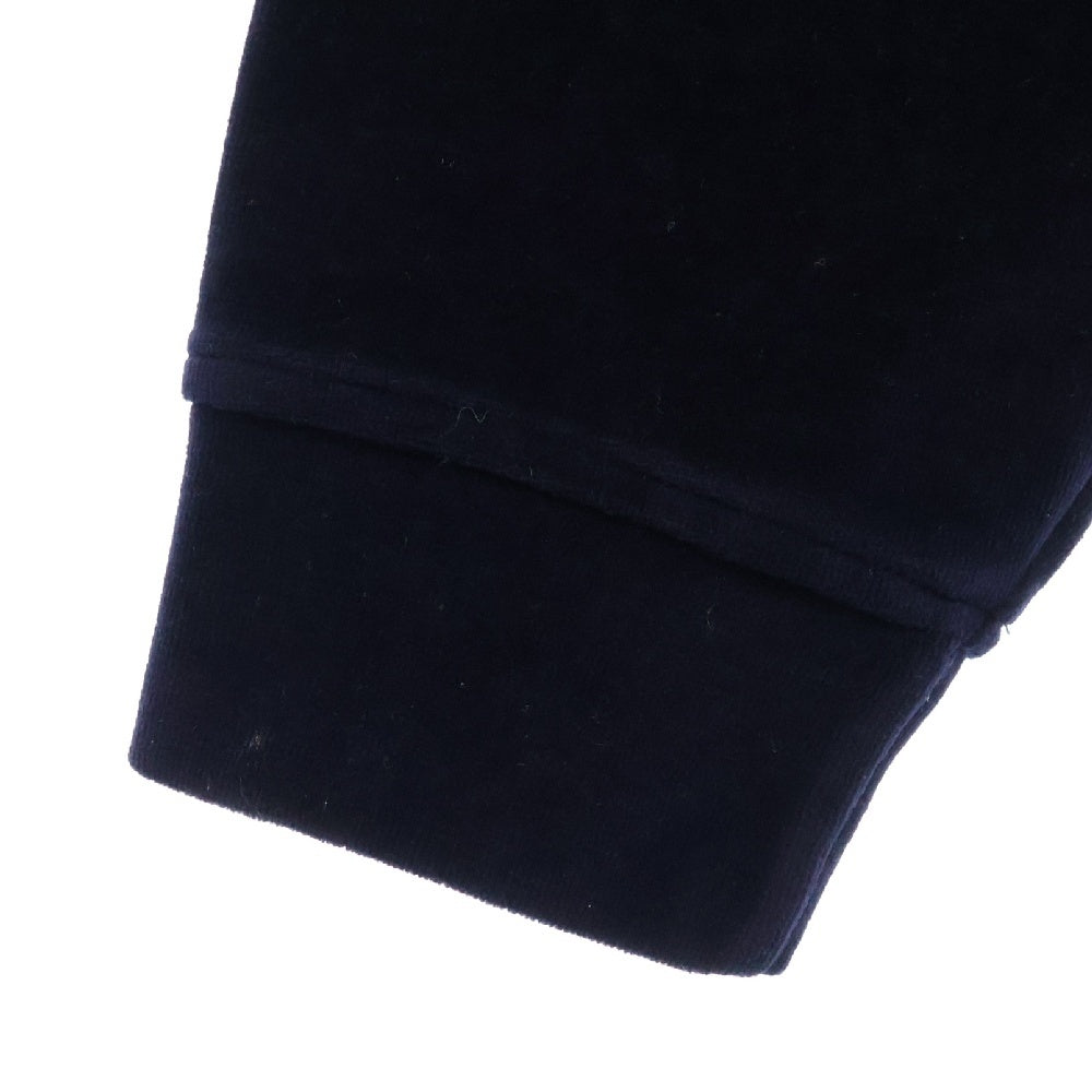 ALEXANDER WANG(アレキサンダーワン) Logo Crewneck Swaetshirt ラインストーン装飾 ベロアクルーネックスウェットトレーナー ネイビー レディース