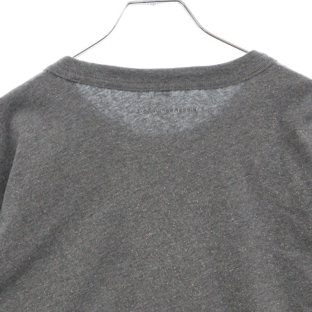 ALEXANDER WANG(アレキサンダーワン) Logo Embossed Crewneck T-Shirt ラメ加工 長袖Tシャツ グレー 4CC3231413