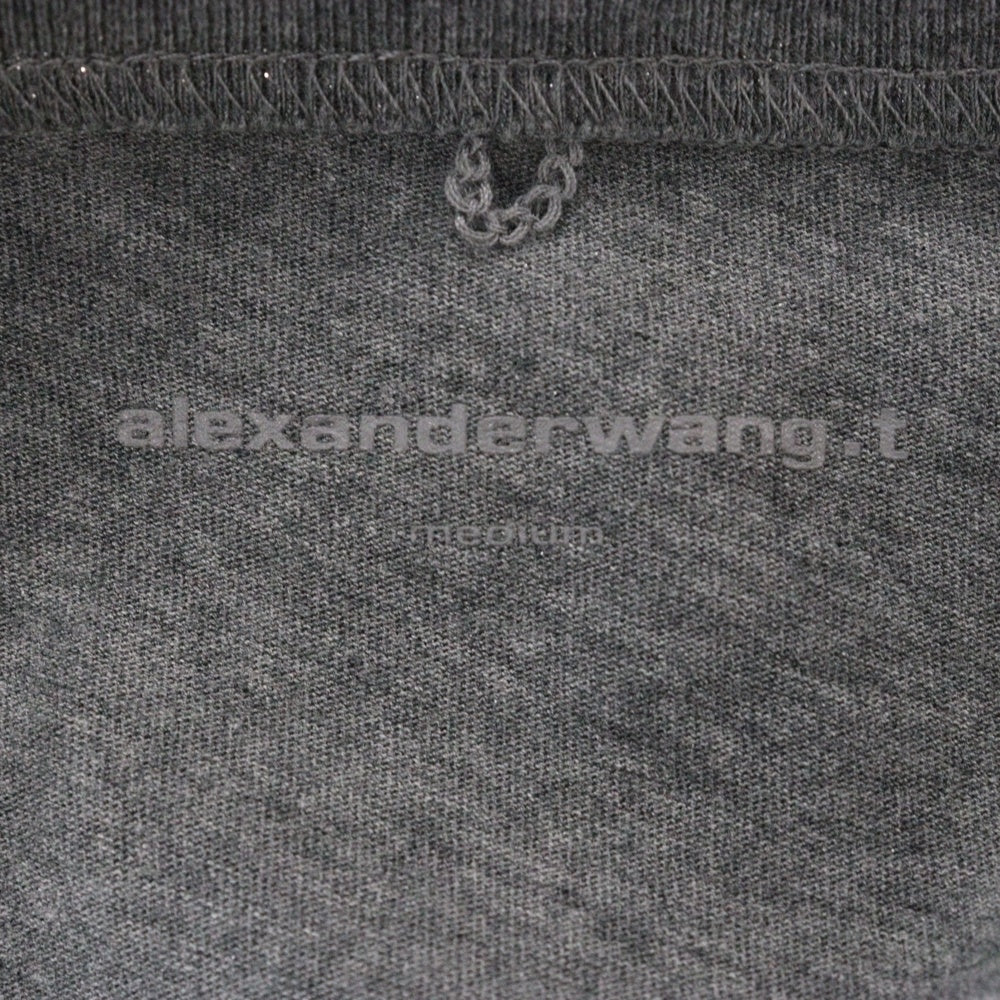 ALEXANDER WANG(アレキサンダーワン) Logo Embossed Crewneck T-Shirt ラメ加工 長袖Tシャツ グレー 4CC3231413