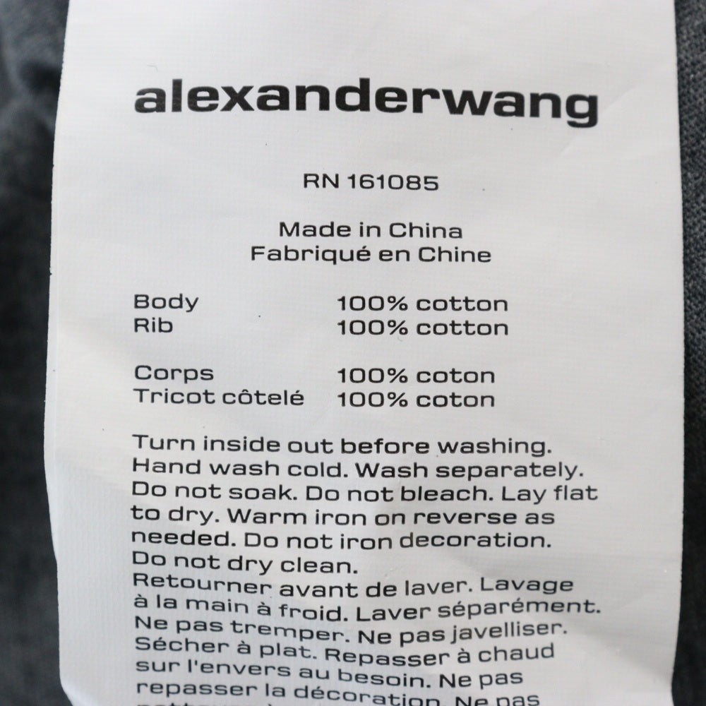 ALEXANDER WANG(アレキサンダーワン) Logo Embossed Crewneck T-Shirt ラメ加工 長袖Tシャツ グレー 4CC3231413