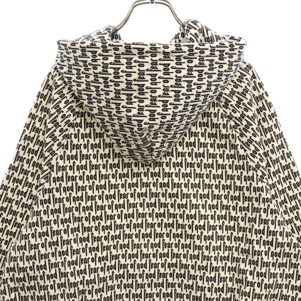 FEAR OF GOD ESSENTIALS(フィアオブゴッド エッセンシャルズ) 16AW ALL OVER LOGO HOODIE 総柄 プルオーバースウェットパーカー フーディー ホワイト