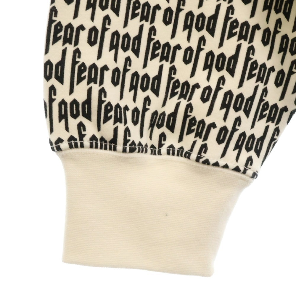 FEAR OF GOD ESSENTIALS(フィアオブゴッド エッセンシャルズ) 16AW ALL OVER LOGO HOODIE 総柄 プルオーバースウェットパーカー フーディー ホワイト