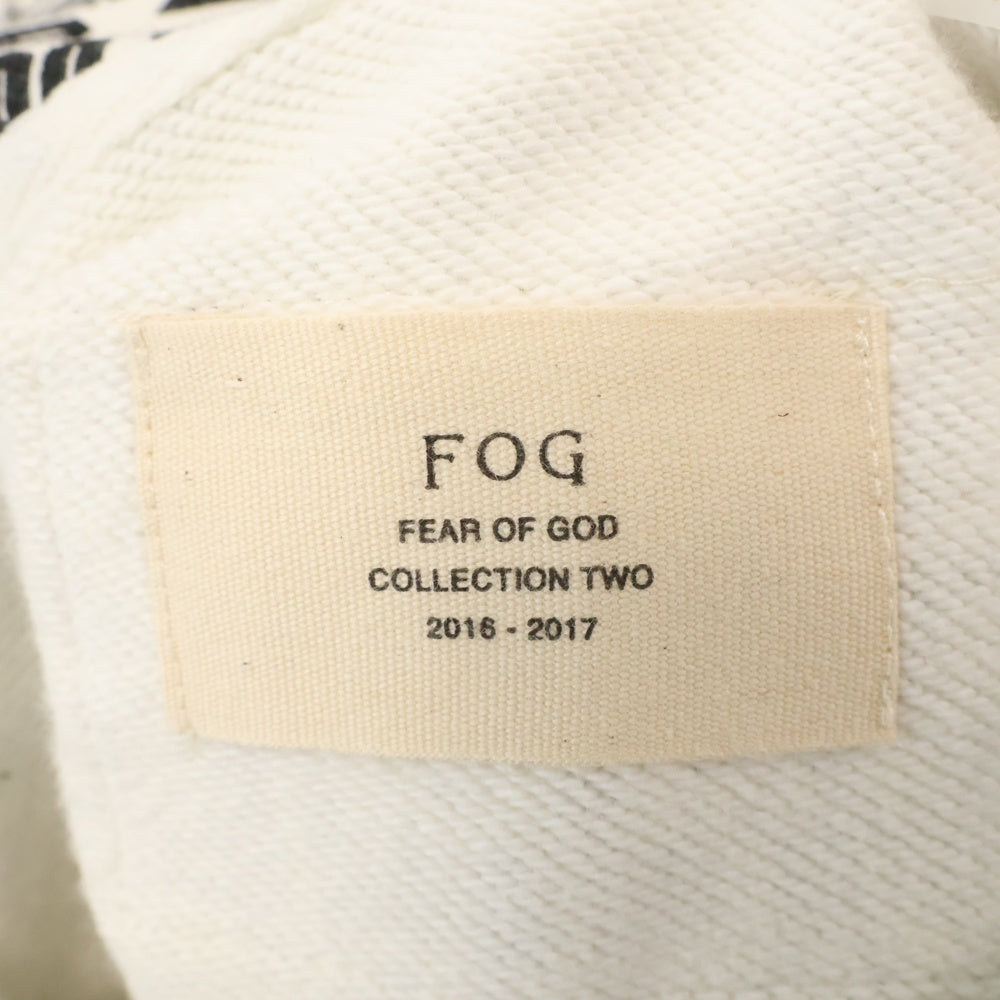FEAR OF GOD ESSENTIALS(フィアオブゴッド エッセンシャルズ) 16AW ALL OVER LOGO HOODIE 総柄 プルオーバースウェットパーカー フーディー ホワイト