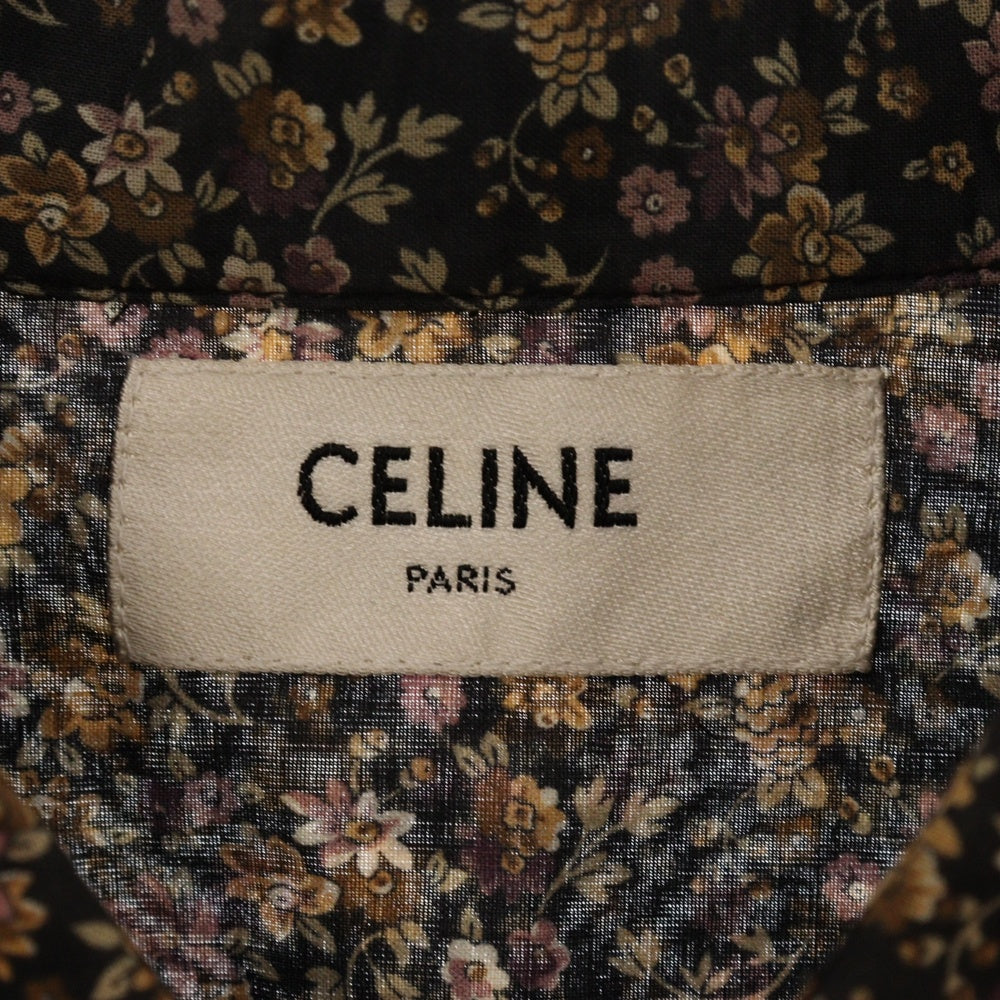 CELINE(セリーヌ) フラワー総柄 コットン長袖シャツ ブラウン 20ZX1056I