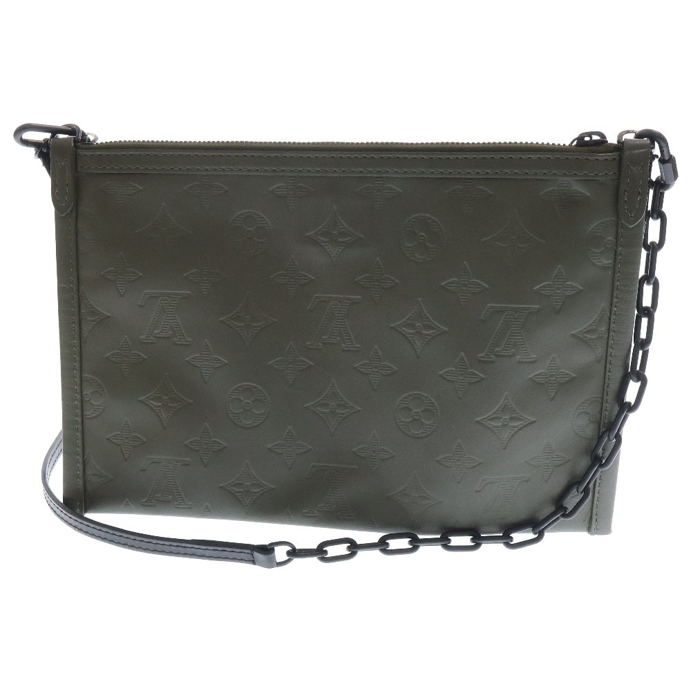 LOUIS VUITTON(ルイヴィトン) モノグラムシャドウ メッセンジャーショルダー クラッチバッグ ブラック/カーキ M44635