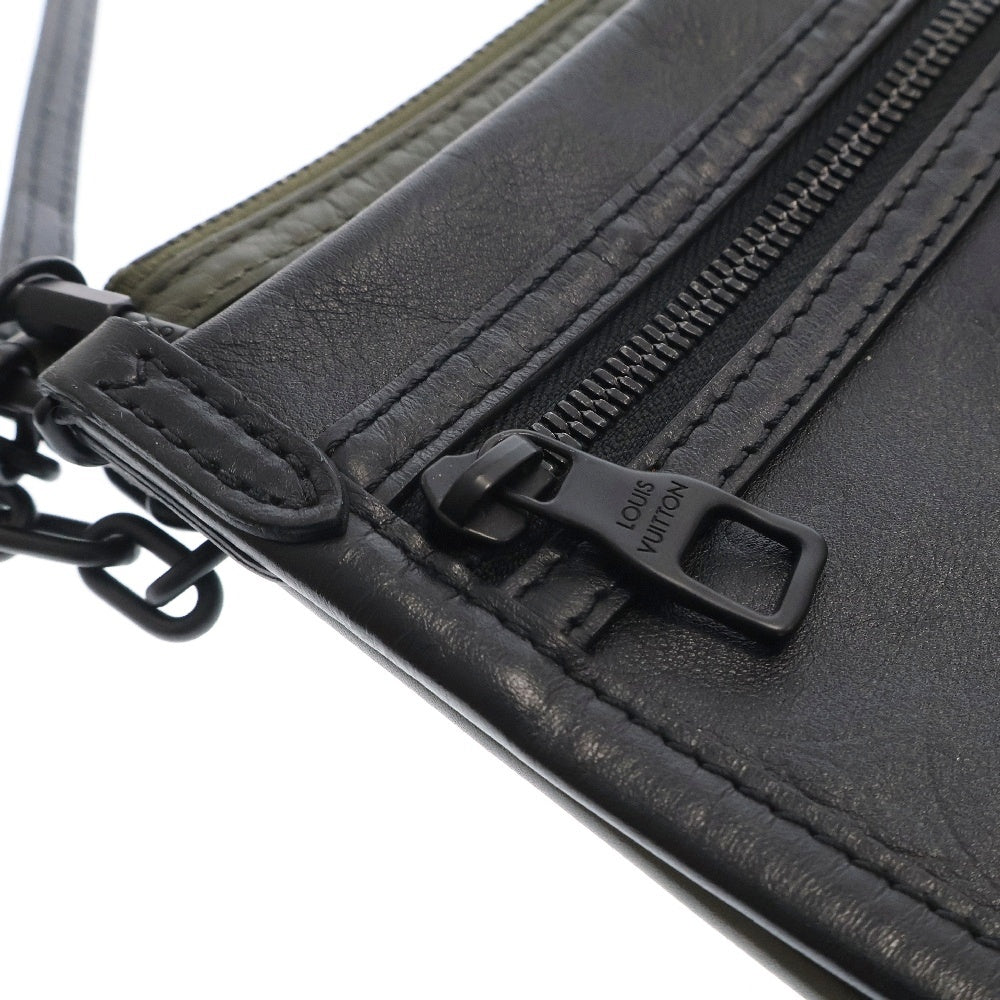 LOUIS VUITTON(ルイヴィトン) モノグラムシャドウ メッセンジャーショルダー クラッチバッグ ブラック/カーキ M44635