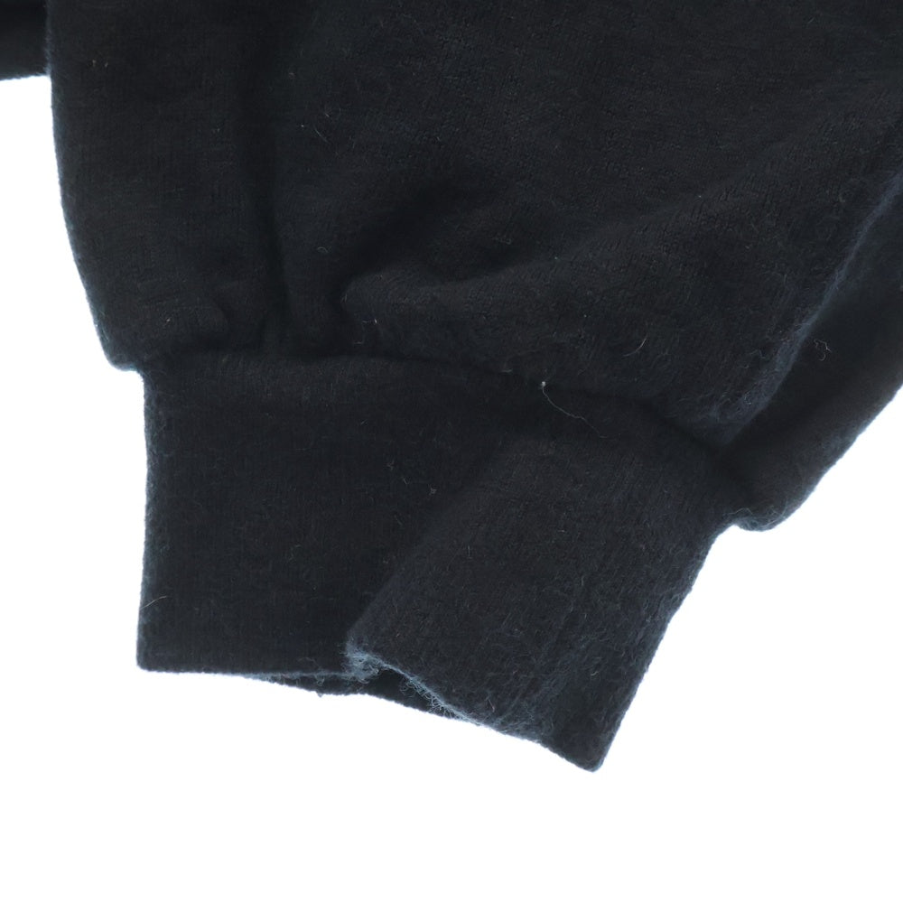 CELINE(セリーヌ) TRIOMPHE LOOSE HOODIE トリオンフ ロゴ刺繍 カシミヤ混 プルオーバースウェットパーカー フーディー ブラック 2Y35D450I.38AW