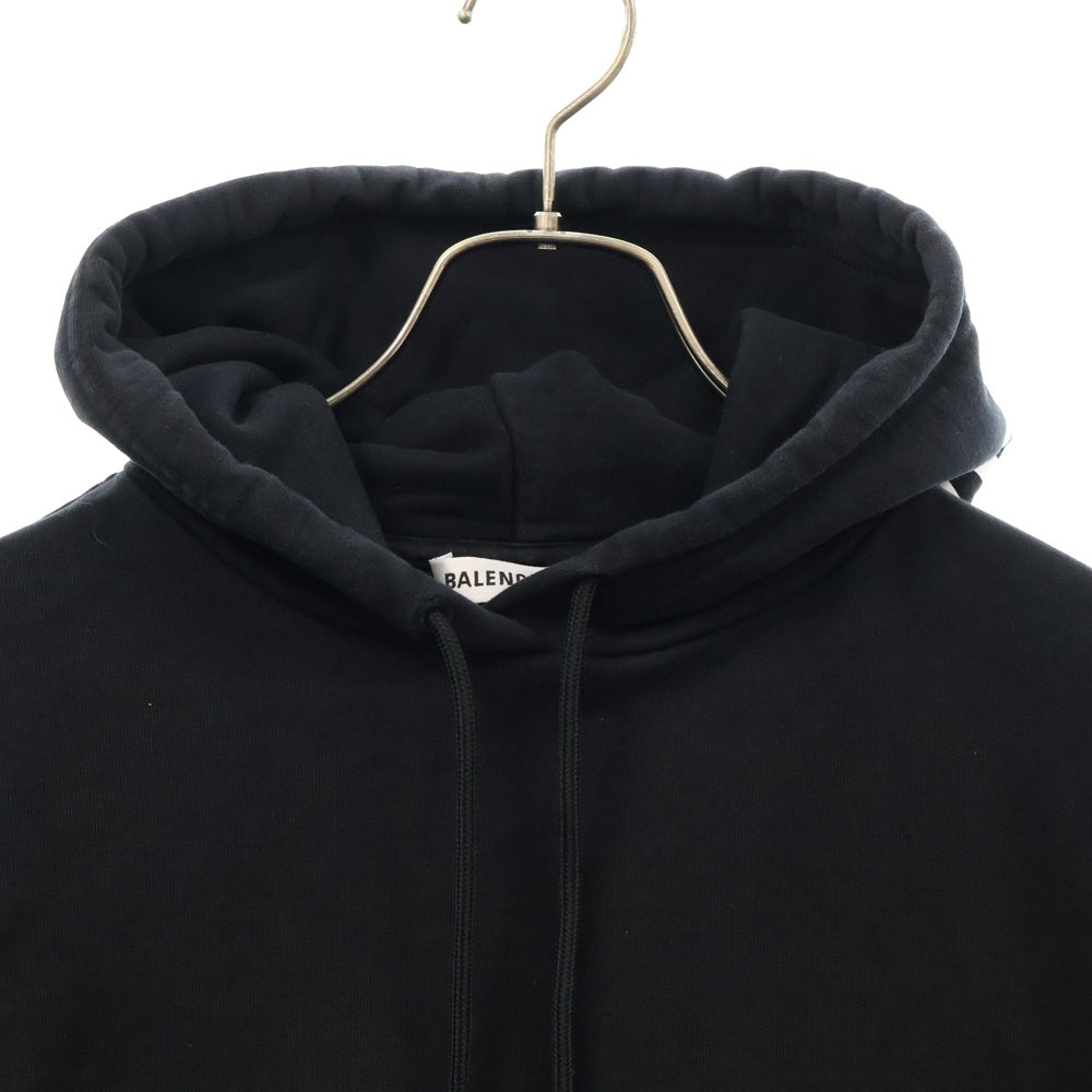 BALENCIAGA(バレンシアガ) 17AW Hoodie フードロゴプリント プルオーバースウェットパーカー フーディー ブラック 528351 TAV37