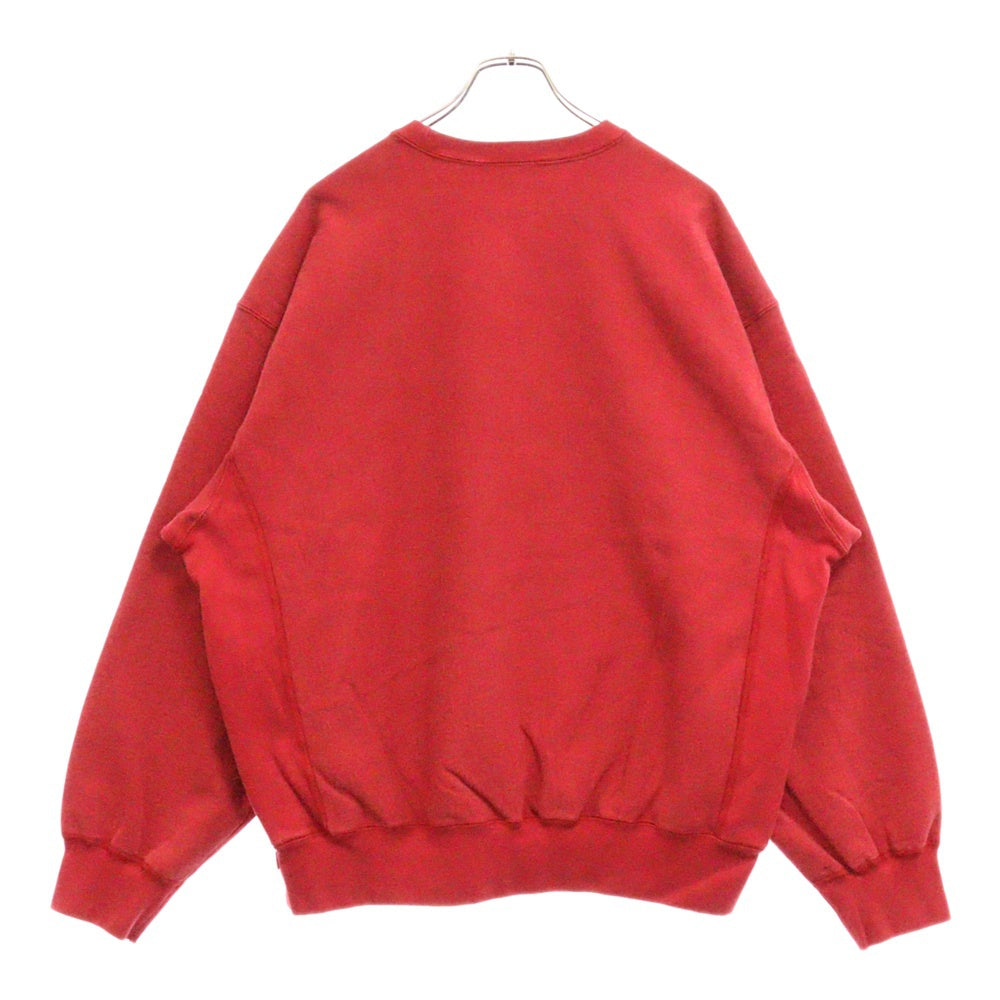 SUPREME(シュプリーム) 25SS Washed Box Logo Crewneck ウォッシュ加工 ボックスロゴ クルーネック トレーナー レッド