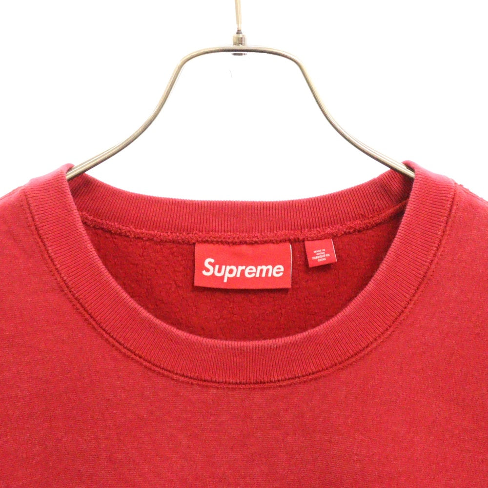 SUPREME(シュプリーム) 25SS Washed Box Logo Crewneck ウォッシュ加工 ボックスロゴ クルーネック トレーナー レッド