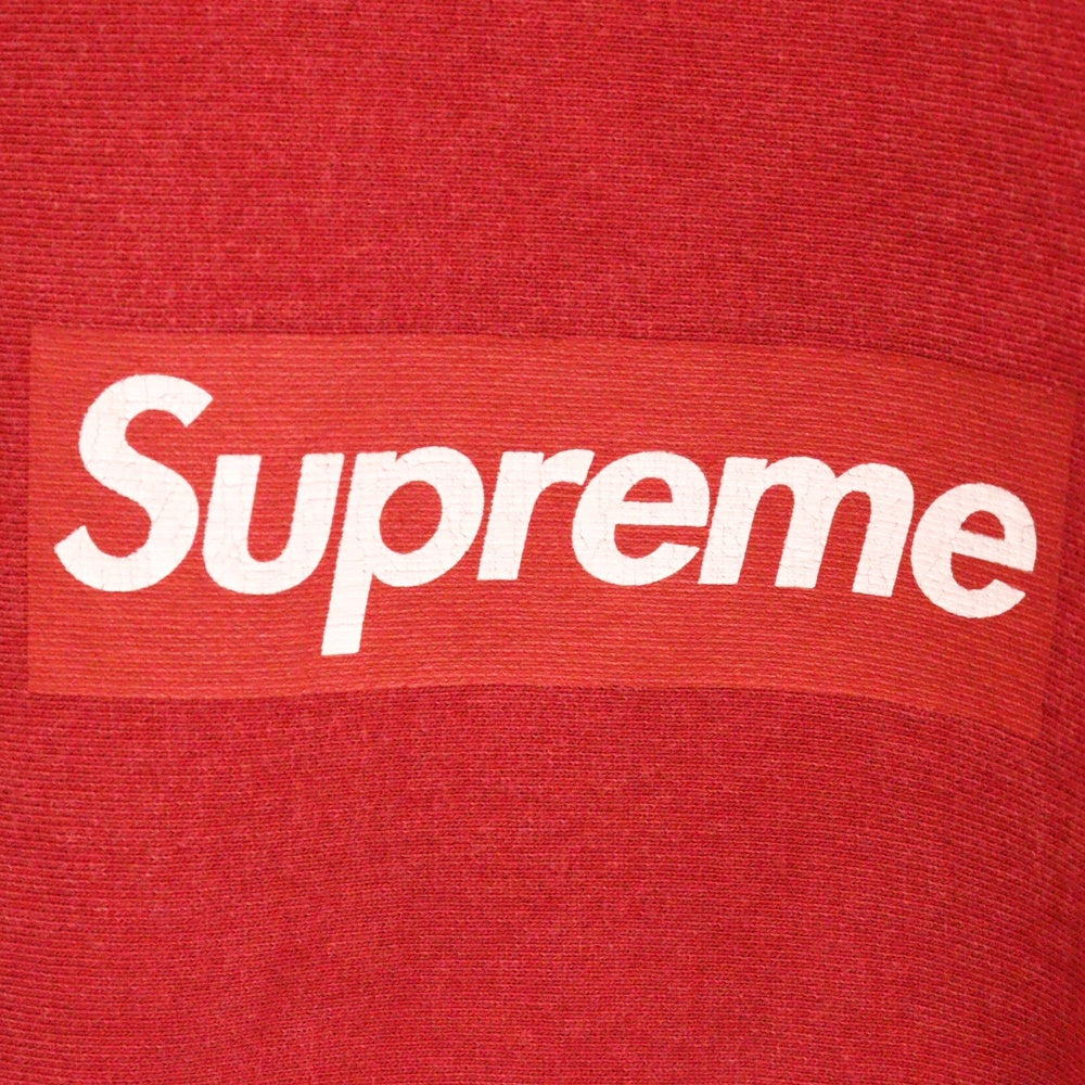 SUPREME(シュプリーム) 25SS Washed Box Logo Crewneck ウォッシュ加工 ボックスロゴ クルーネック トレーナー レッド