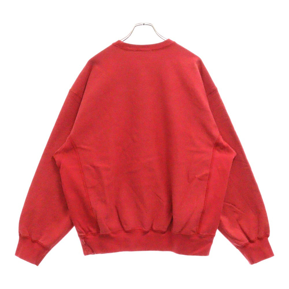 SUPREME(シュプリーム) 25SS Washed Box Logo Crewneck ウォッシュ加工 ボックスロゴ クルーネック トレーナー レッド