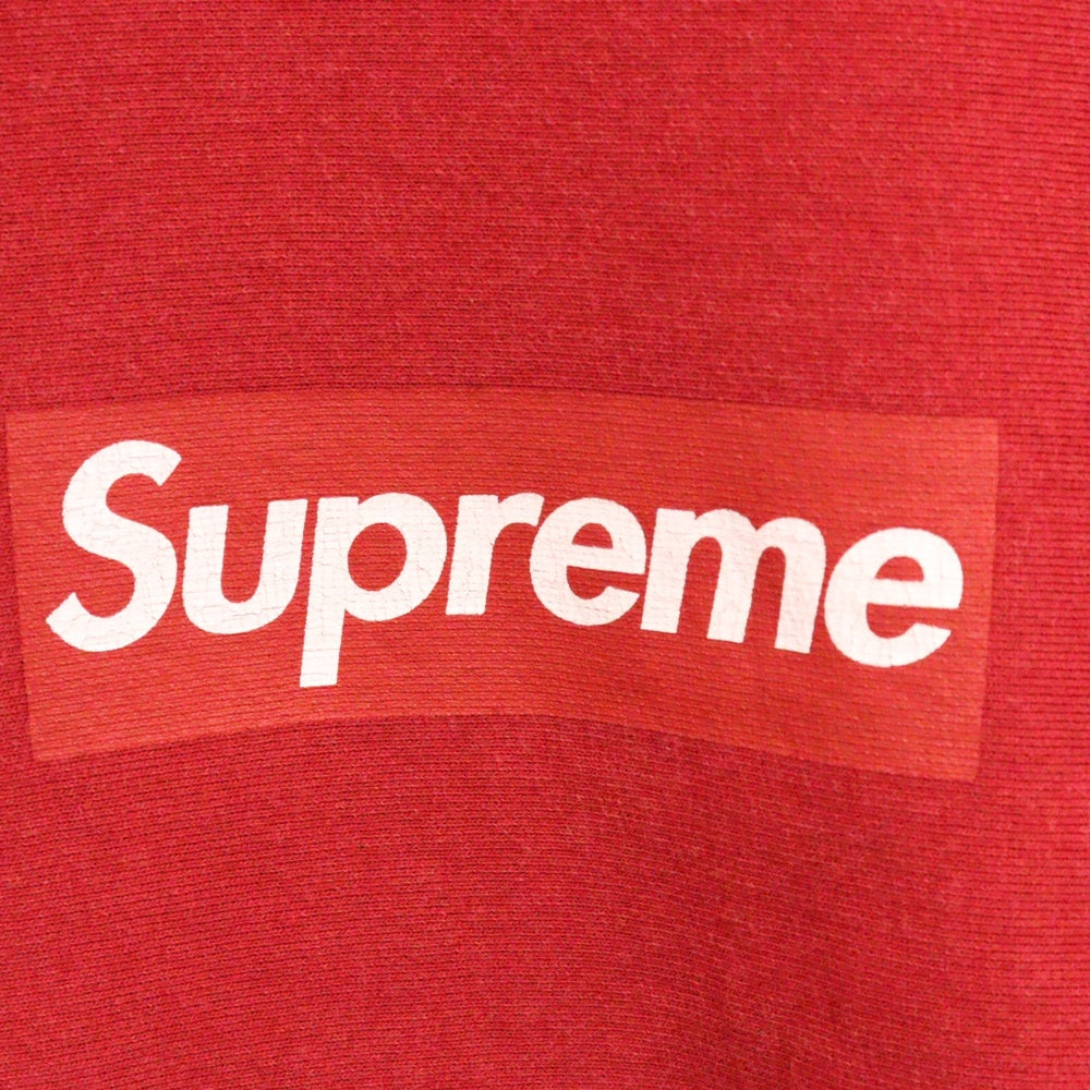 SUPREME(シュプリーム) 25SS Washed Box Logo Crewneck ウォッシュ加工 ボックスロゴ クルーネック トレーナー レッド