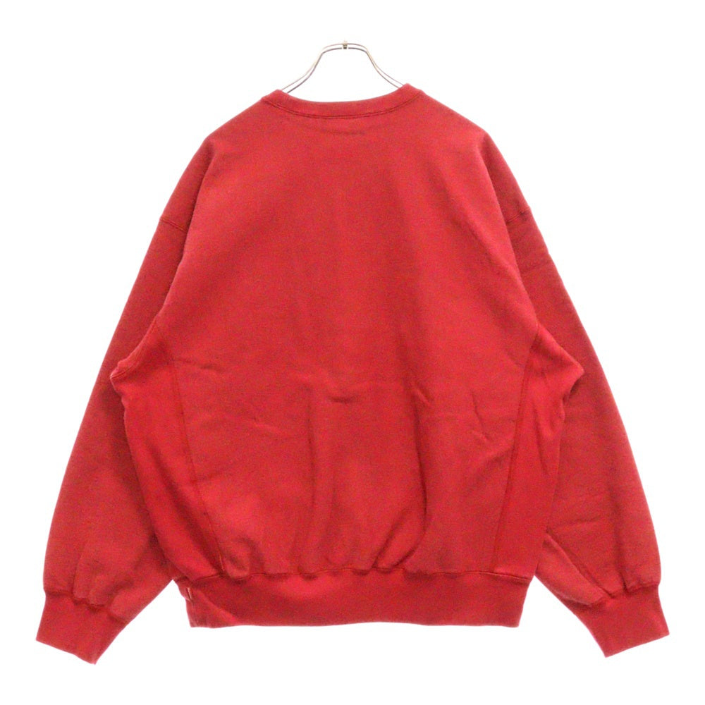SUPREME(シュプリーム) 25SS Washed Box Logo Crewneck ウォッシュ加工 ボックスロゴ クルーネック トレーナー レッド