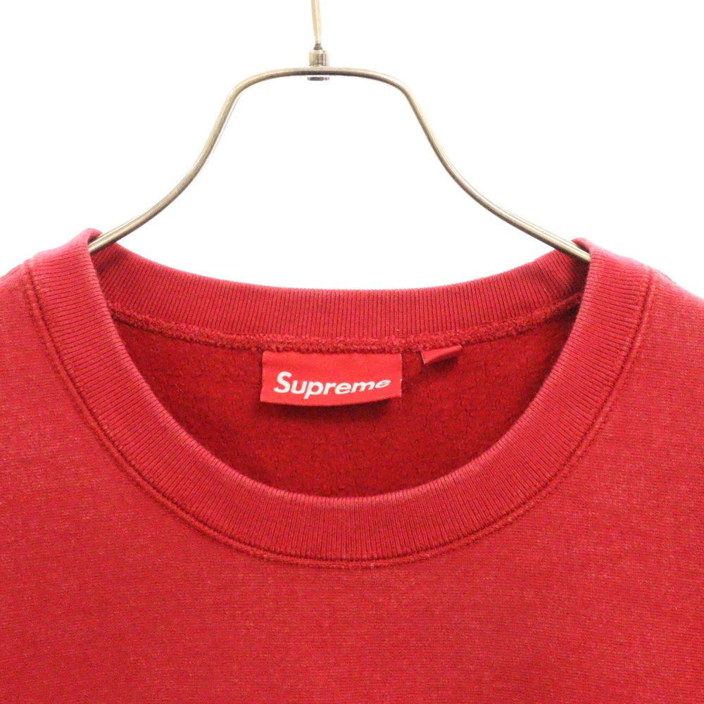 SUPREME(シュプリーム) 25SS Washed Box Logo Crewneck ウォッシュ加工 ボックスロゴ クルーネック トレーナー レッド