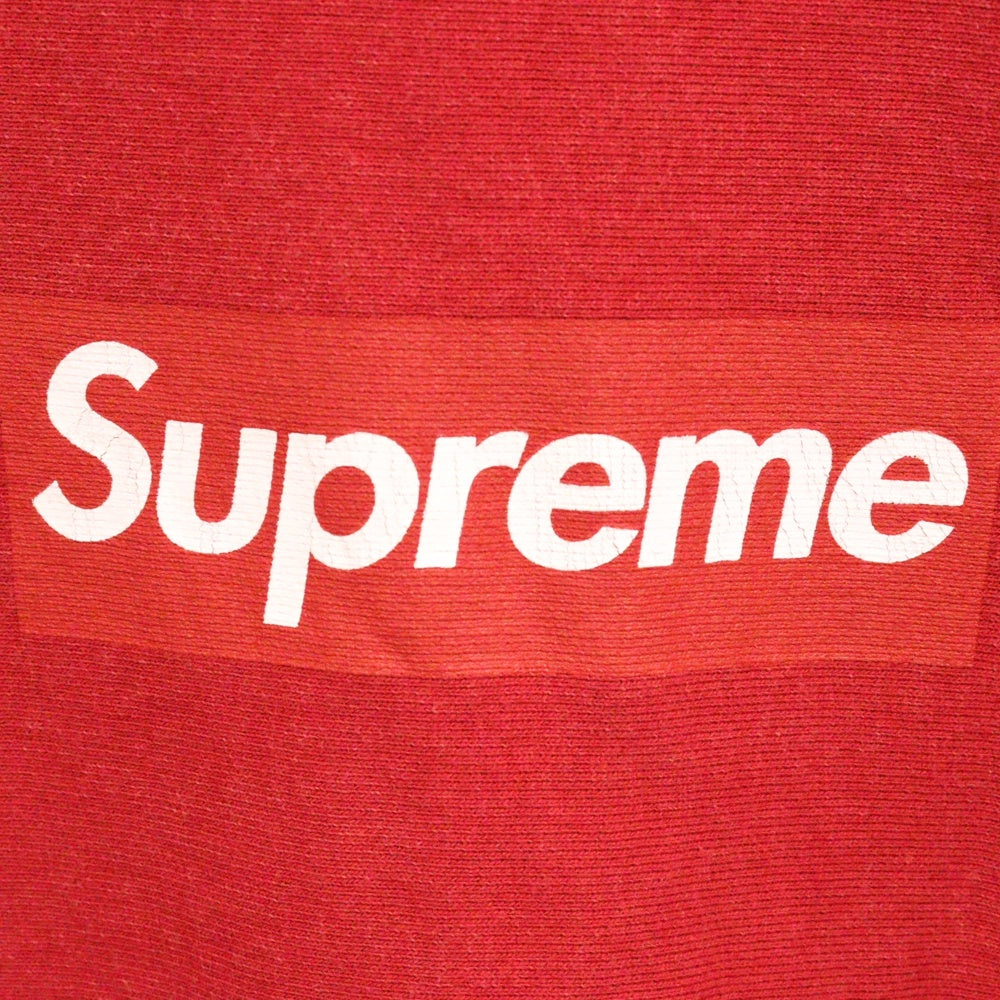 SUPREME(シュプリーム) 25SS Washed Box Logo Crewneck ウォッシュ加工 ボックスロゴ クルーネック トレーナー レッド